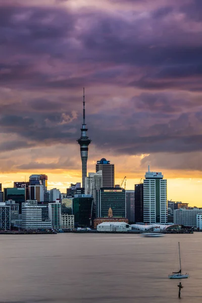 Оклендский Горизонт Закате После Сильного Шторма Центром Города Оклендской Небесной — стоковое фото
