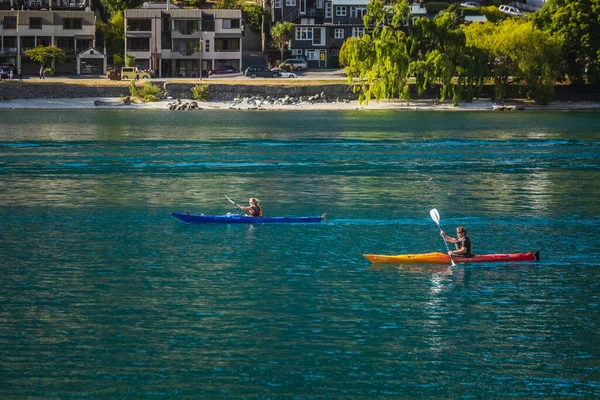 People Exercise Kayaks Queenstown New Zealand South Island Queenstown New — Stock Photo, Image