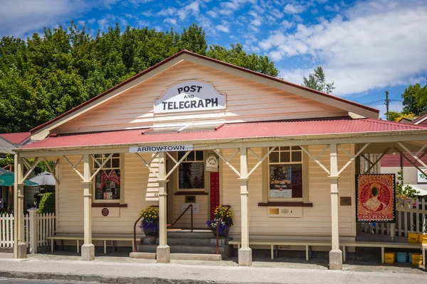 Yeni Zelanda Nın Tarihi Arrowtown Şehrindeki Eski Evler Arrowtown Yeni — Stok fotoğraf