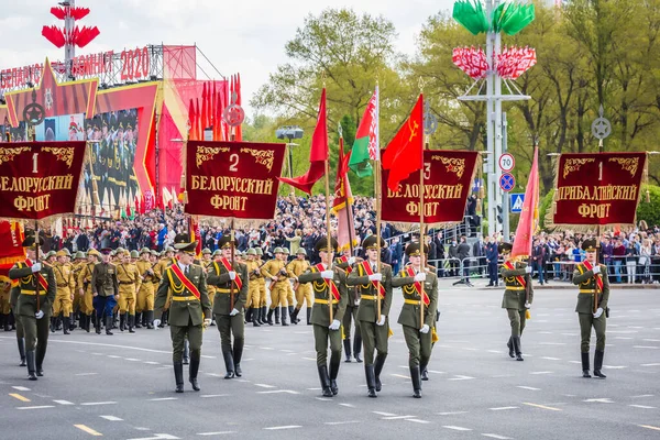 Военнослужащие Маршируют Праздновании Летия Победы Великой Отечественной Войне Парад Мая — стоковое фото