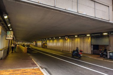 Monaco 'daki ünlü Grand Prix F1 tüneli. Monako, Monako - 29 Temmuz 2016.