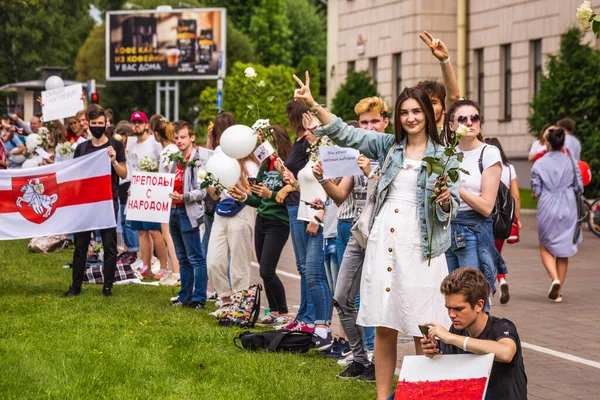 Студенти Показують Знак Під Час Мирних Протестів Проти Викрадених Президентських — стокове фото