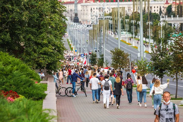 Beyaz Rusya Nın Minsk Kentinde Çalınan Cumhurbaşkanlığı Seçimlerine Karşı Barışçıl — Stok fotoğraf