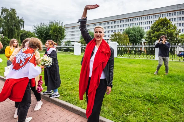 Maria Kolesnikova, 2020 Beyaz Rusya protestoları sırasında kurulan geçiş konseyinin bir üyesi olan Belaruslu bir siyasi eylemcidir. Minsk, Belarus - 30 Ağustos 2020.