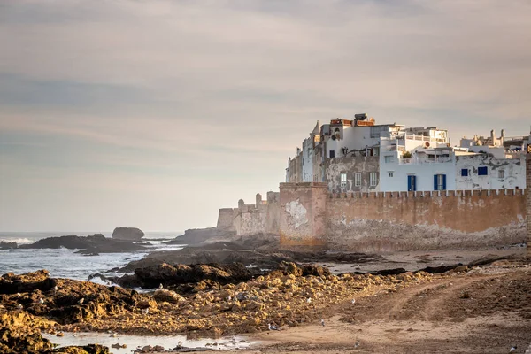 Essaouira Antiguas Murallas Ciudad Marruecos Disparo Atardecer —  Fotos de Stock