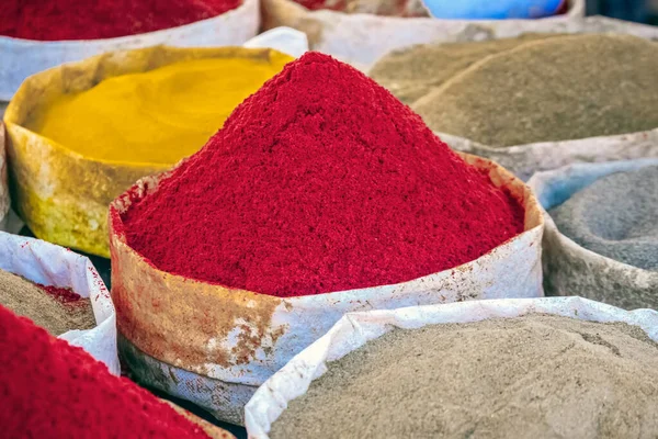 Selection Spices Traditional Moroccan Market Souk Guelmim Morocco — Stock Photo, Image