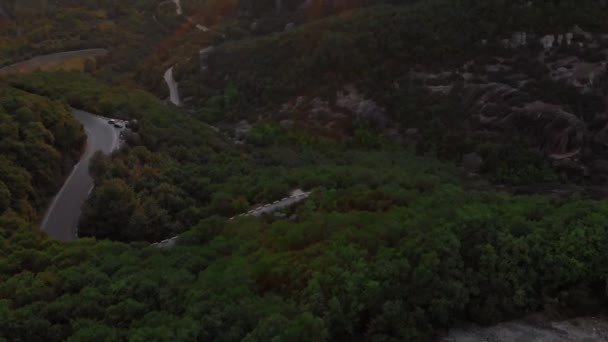 Mosteiro Meteora Grécia vista aérea — Vídeo de Stock