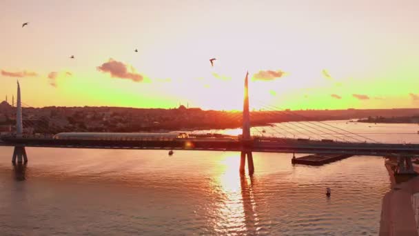 Flygfoto i Istanbul över huvudattraktioner — Stockvideo