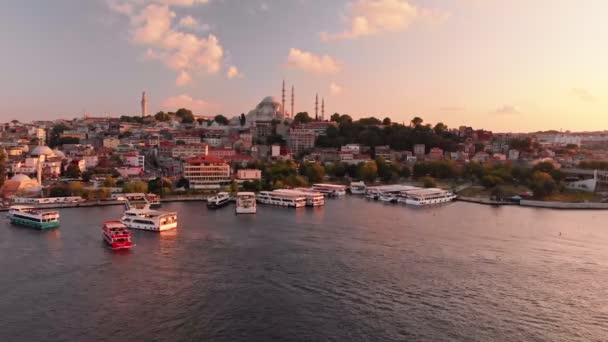 이스탄불의 주요 관광 명소의 항공 사진 — 비디오