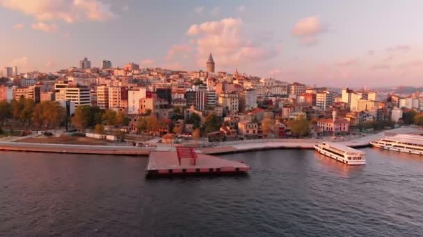 Flygfoto i Istanbul över huvudattraktioner — Stockvideo