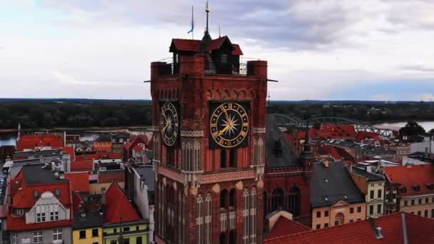 Flygfoto över Bydgoszcz Polen — Stockvideo