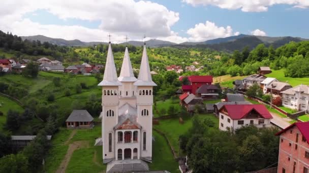 มุมมองทางอากาศของ Barsana โรมาเนีย — วีดีโอสต็อก