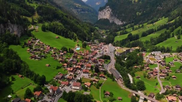 Beautiful Staubbachfall waterfall Switzerland Europe — Stock Video