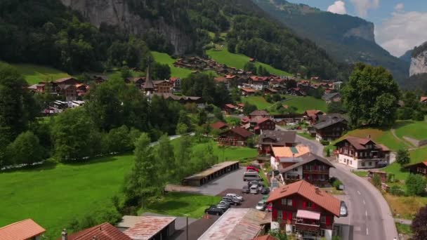 Piękny wodospad Staubbachfall Szwajcaria Europa — Wideo stockowe