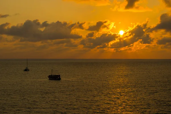 Coucher Soleil Avec Magnifique Crépuscule Phuket Thaïlande — Photo