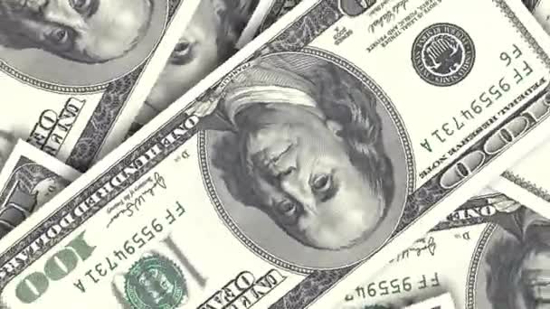 Tło Amerykańskich Bonów Pieniężnych Cash Money Tło Szybka Rotacja Papieru — Wideo stockowe