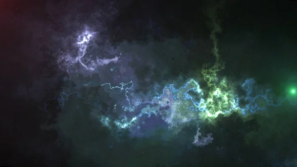 Космический Фон Блики Туман Цветные Звезды Футуристическая Композиция — стоковое фото