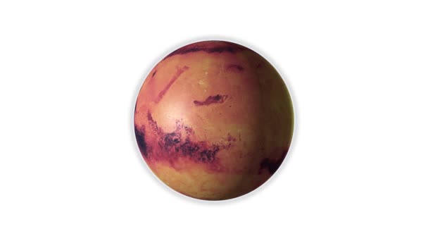 Planeta Vênus gira, isolado sobre fundo branco — Vídeo de Stock