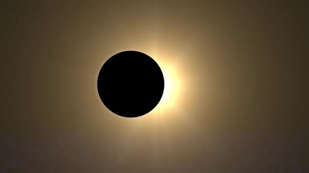 Eclipse solar, vista desde el espacio, planeta desconocido o luna — Vídeos de Stock