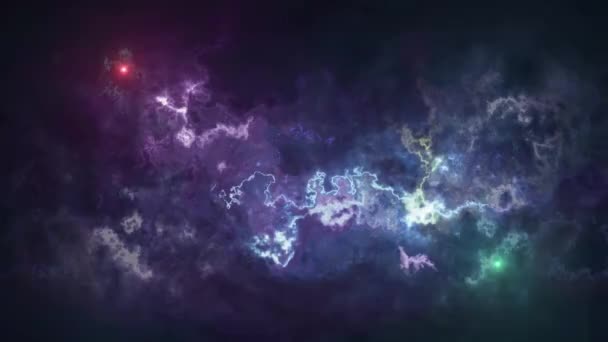 Abstrato espaço fundo com nebulosas — Vídeo de Stock