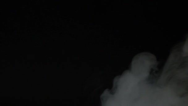 Jemné Kouřové Linie Krásně Svíjejí Černém Pozadí Pomalý Pohyb Uzavření — Stock video