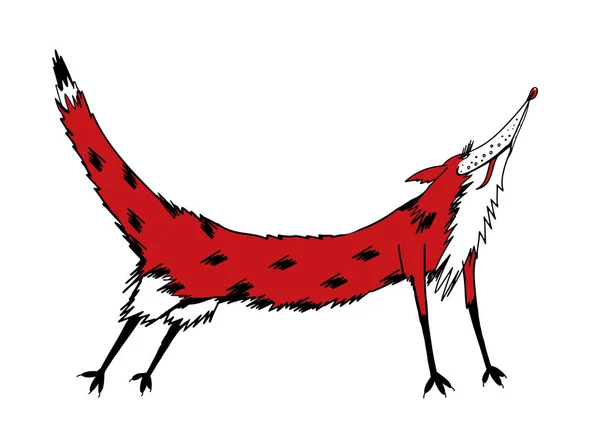 Червона лисиця. кольорова ілюстрація . — стокове фото
