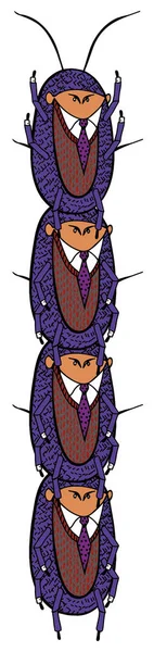 Szablonu promo tektury banery ozdobione obraz stojący na siebie karaluchy w reprezentatywnych garnitur — Zdjęcie stockowe