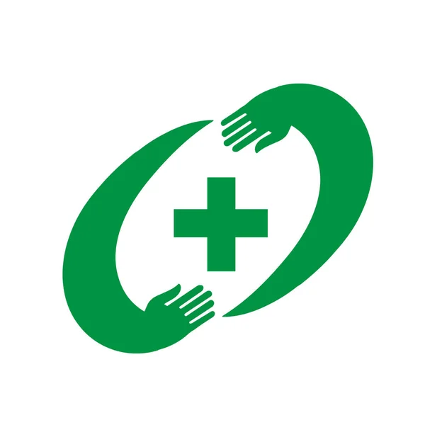 Apotheek groen kruis pictogram. — Stockfoto