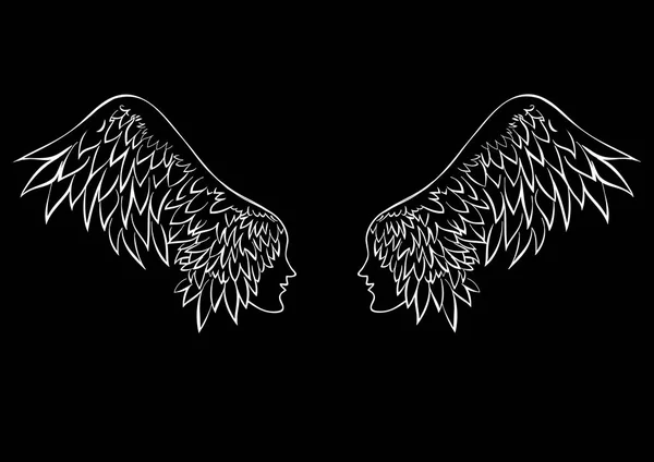 Векторные крылья ангелов . — стоковый вектор