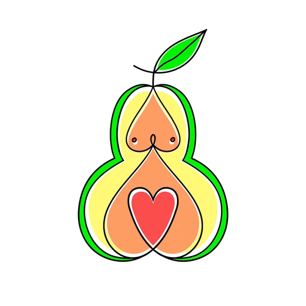 PEAR vrouwen lichaam Type figuur schets. Hand getrokken vectorillustratie geïsoleerd op een witte achtergrond. — Stockvector