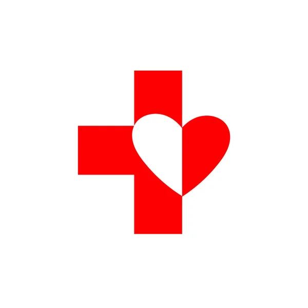 Kors ikon. Medicinskt kors. Logo typ för apotek. — Stock vektor