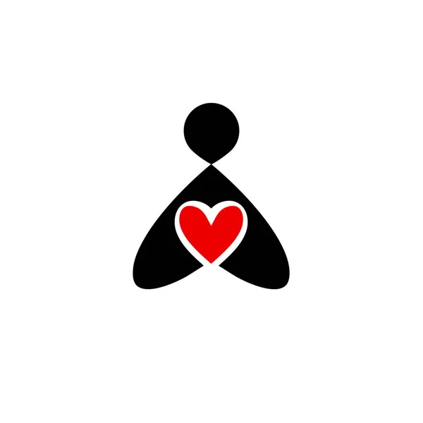 Homme avec le cœur. Icône homme est adapté pour le logo — Image vectorielle