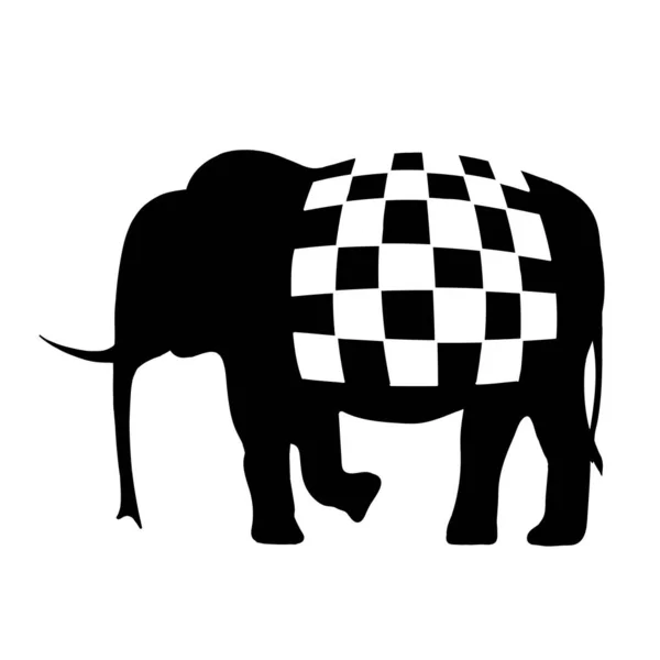 象のベクトルアイコン。白地に象のベクトルシルエット. — ストックベクタ