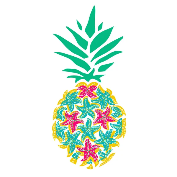 Ananas van zeesterren. Prachtige illustratie met zeester voor decoratief ontwerp. — Stockfoto