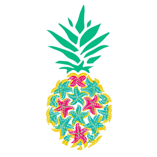 Ananas av sjöstjärnor. Vacker illustration med sjöstjärnor för dekorativ design. — Stockfoto