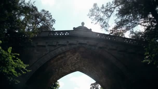 Старый Каменный Мост Замке Лаксенбург Австрии — стоковое видео