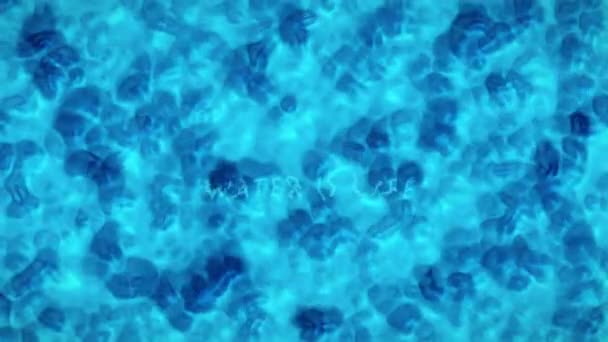 Surface Eau Bleue Turquoise Avec Des Vagues Éclaboussantes Texte Disant — Video