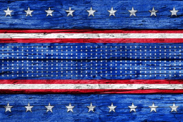 独立日，7月4日，美利坚合众国全国假日。背景横幅与我们颜色和星星 — 图库照片