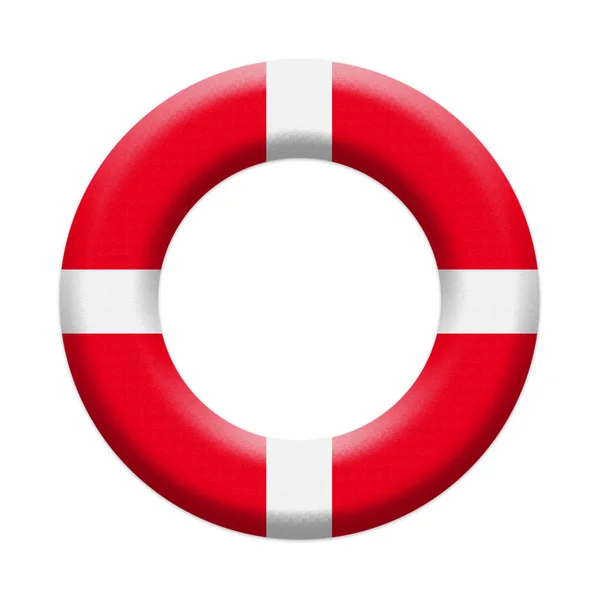 Llifebuoy, säkerhet uppblåsbar ring. Nautical Life räddnings utrustning isolerad på vit bakgrund illustration — Stockfoto