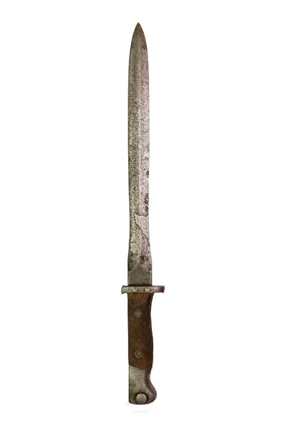 Bayonet Knife From the Second World War Isolated on White Background. Vintage Historical Objects Stock Photo