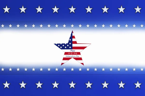 Den Nezávislosti Července Americká Hvězda Modrou Barvou Bílými Hvězdami — Stock fotografie