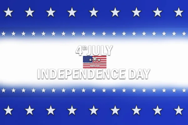 4Th July Independence Day Text Sign Background Blue Color White — Stock Photo, Image