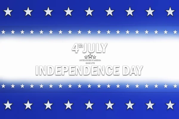 Lipca Dzień Niepodległości Znak Tekstowy Tle Niebieskim Kolorem Białymi Gwiazdami — Zdjęcie stockowe