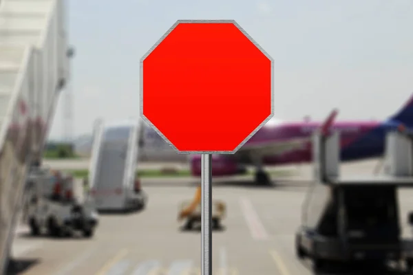 Stop Tábla Fénymásolás Helyet Zárt Repülőtéren Miatt Coronavirus Covid19 — Stock Fotó