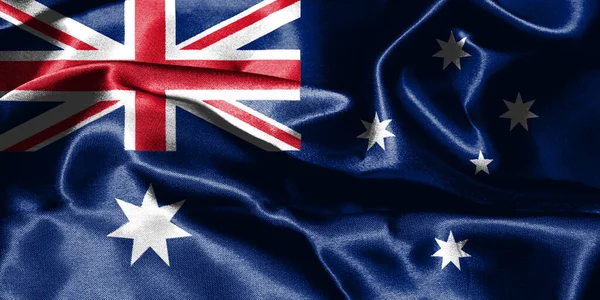 Bendera Australia Melambai Dalam Angin Ilustrasi Lambang Nasional — Stok Foto