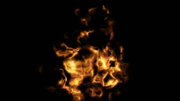Feuerflamme Glühend Auf Schwarzem Hintergrund Render — Stockfoto