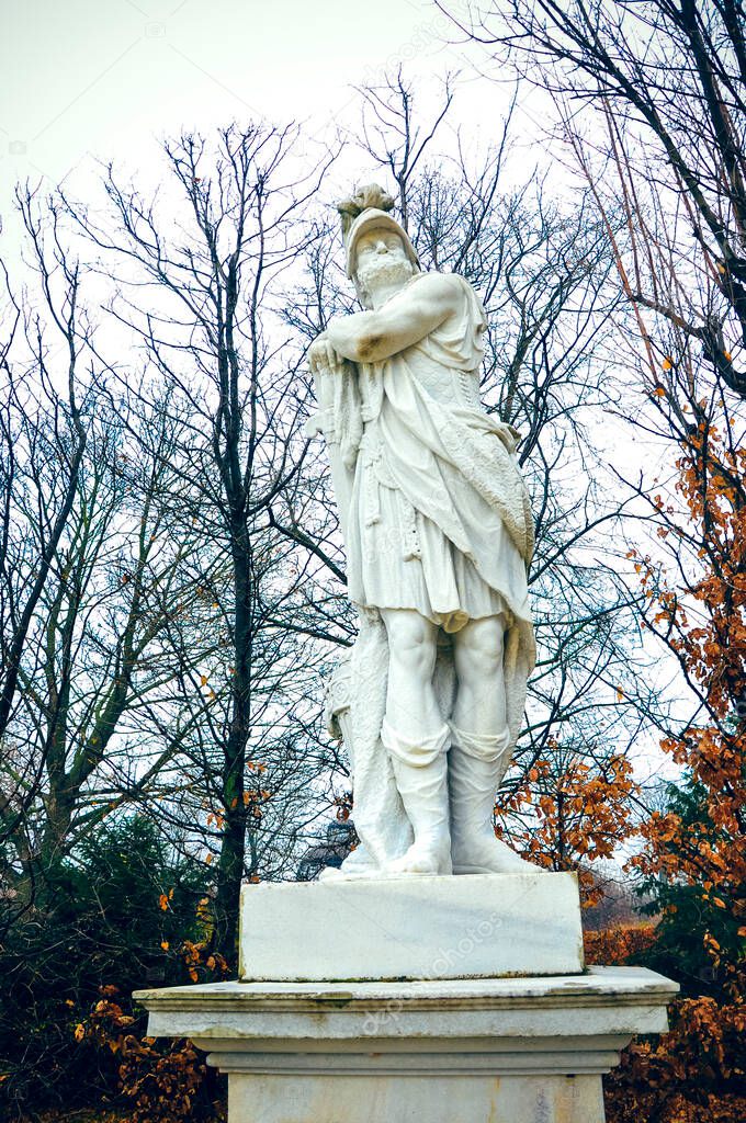 Wien, Austria - Statue in the Schonbrunn Garden in winter