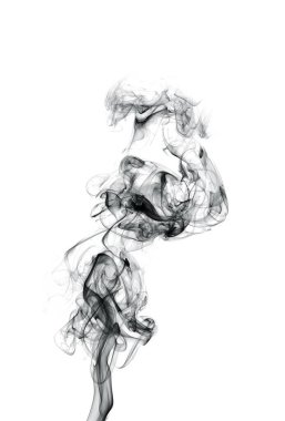 Beyaz arka planda duman alevleri izi