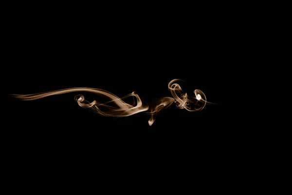 Arany Füst Hullám Elszigetelt Fekete Stock Kép