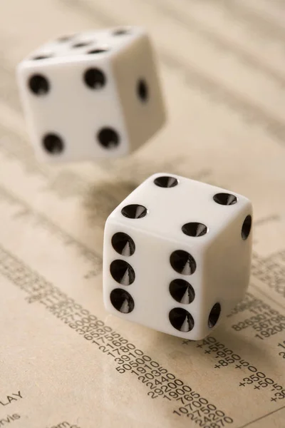 A dice in the desk Gambling